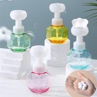 300ml Foam Pump Bottle Jar Flower Shaped Refillable Shampoo Hand Soap Dispenser Mousse Liquid Cleaner Container Bathroom Tools