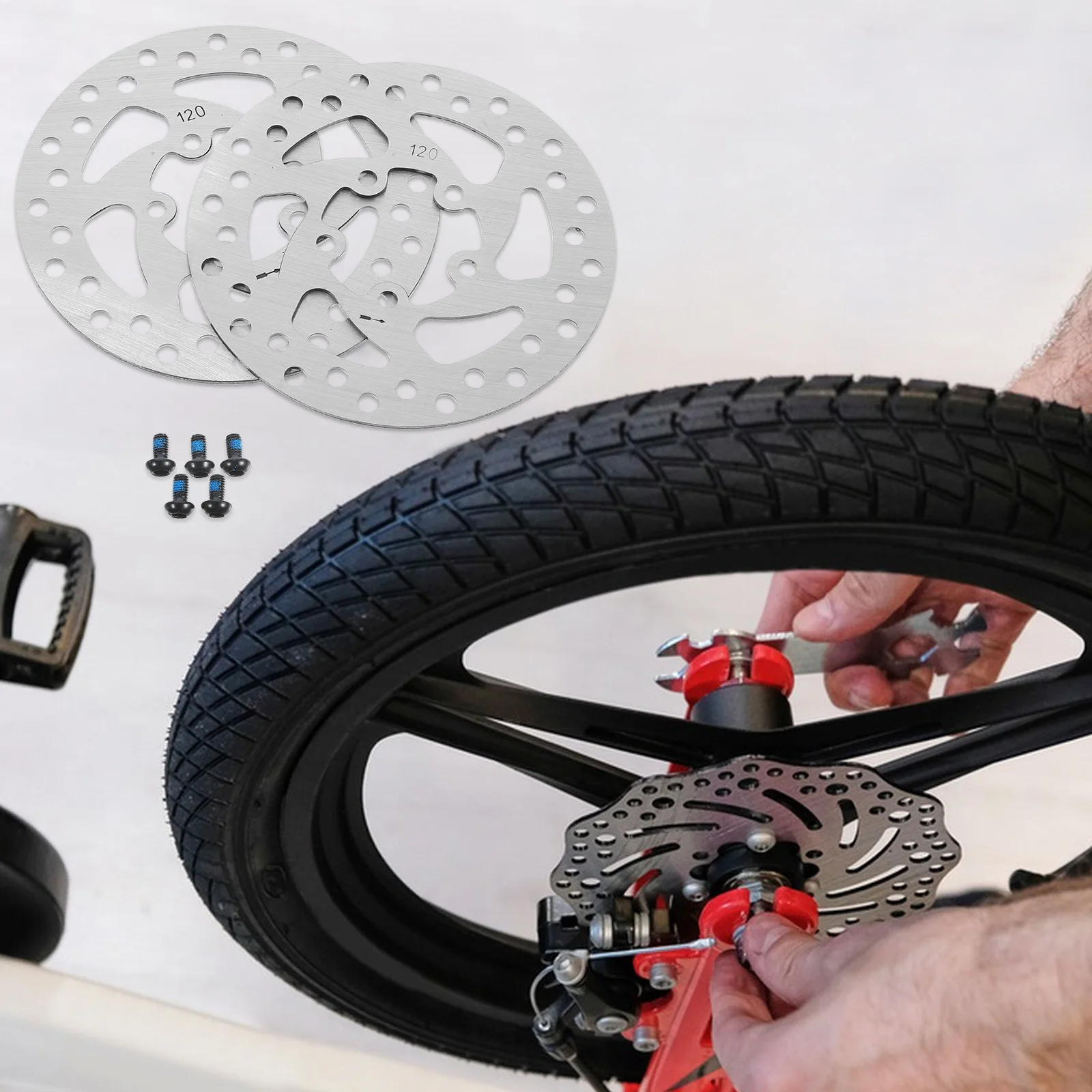 

2Pcs Scooter Brake Disc Stainless Steel Bike Disc Brake Rotor Durable Replacement Parts for Electric Scooter Mountain Bike Six