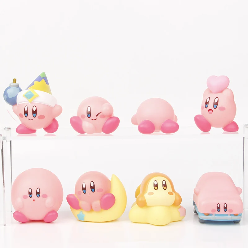 Figuras de Kirby de Anime Kawaii, Kirby rosa, Waddle Dee Doo Cupido Donut Kirby, Mini juguetes para coleccionar, muñecas, juguete de acción, regalos de cumpleaños para niñas