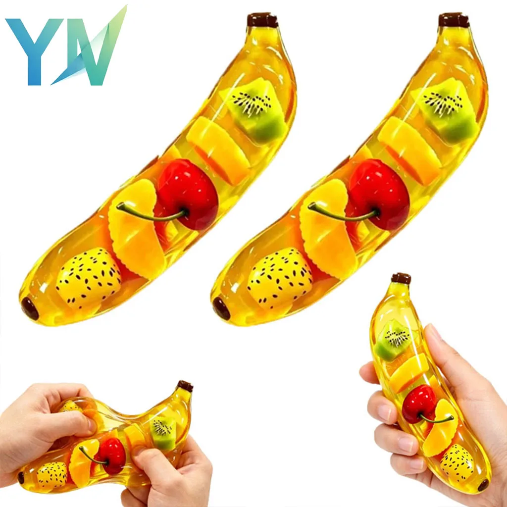 1-8PCS Slow Rebound Banana Squishy Maltose Soft Squeeze Stress Relief Decompression Fidget for Adults Office Party Gift