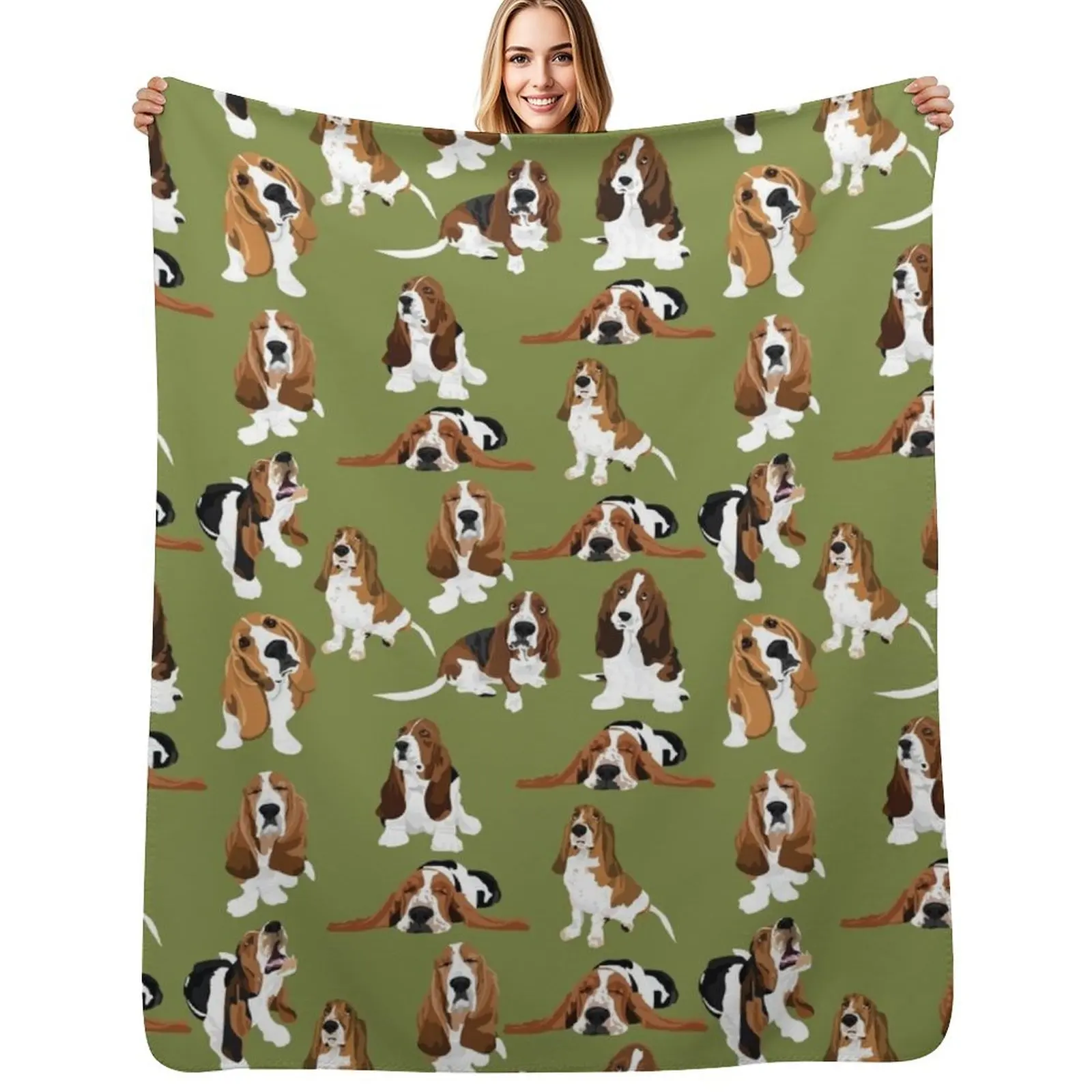 

Basset Hound Throw Blanket Soft Soft Beds Picnic Thermal Blankets