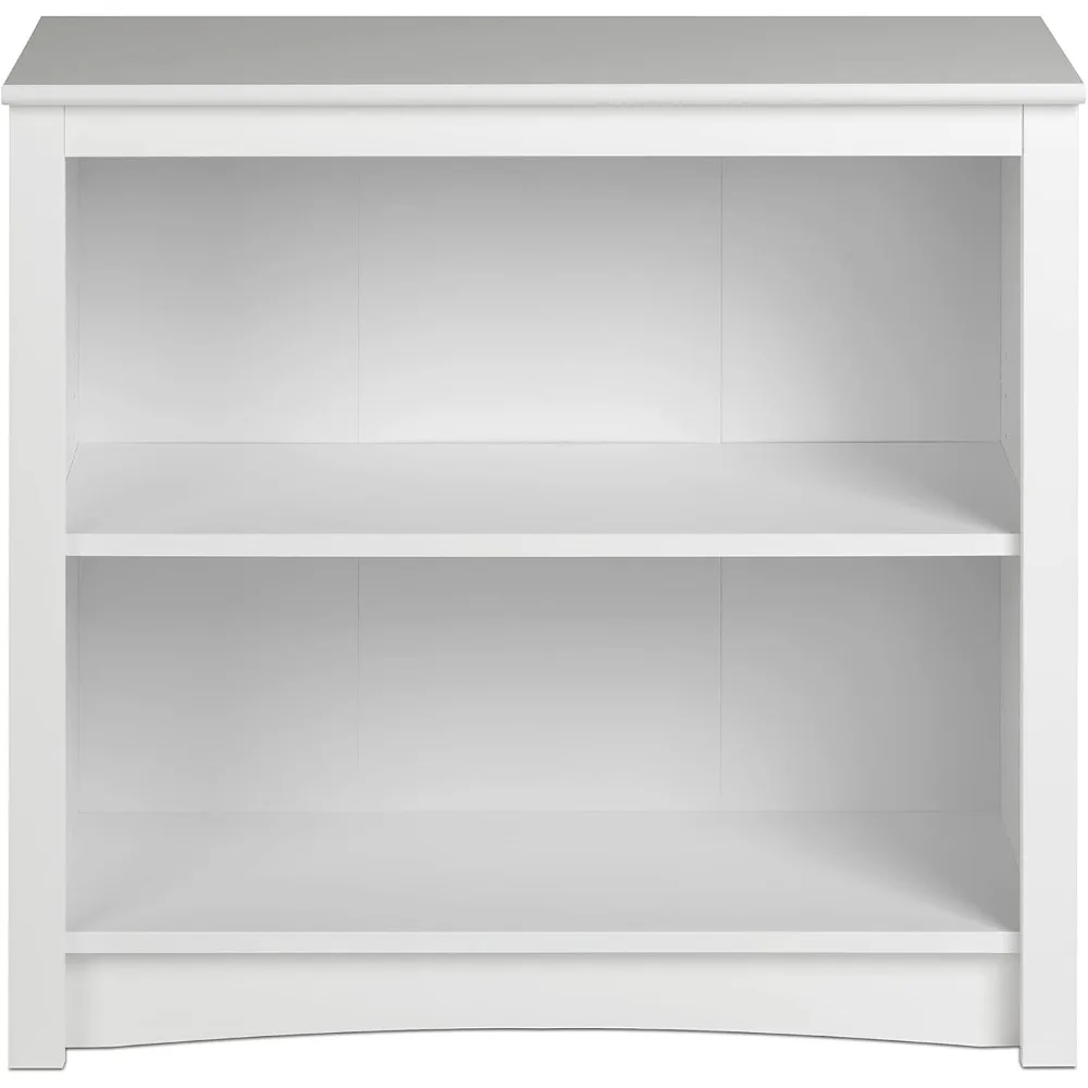 

Sonoma 2-Tier Bookcase 29"H with 1 Adjustable Shelf, White Storage Cabinet, Modern Display Cabinet, Bookshelf with Storag