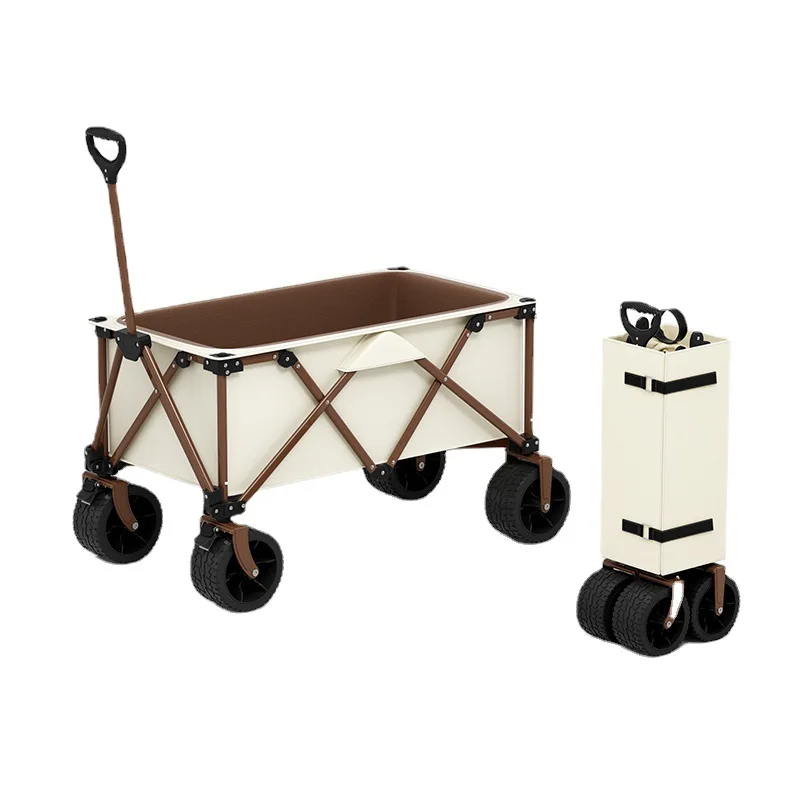 

Wholesale Hand Shopping Trolleys Outdoor Portable Folding Beach Wagon Camping with 4 Wheels
