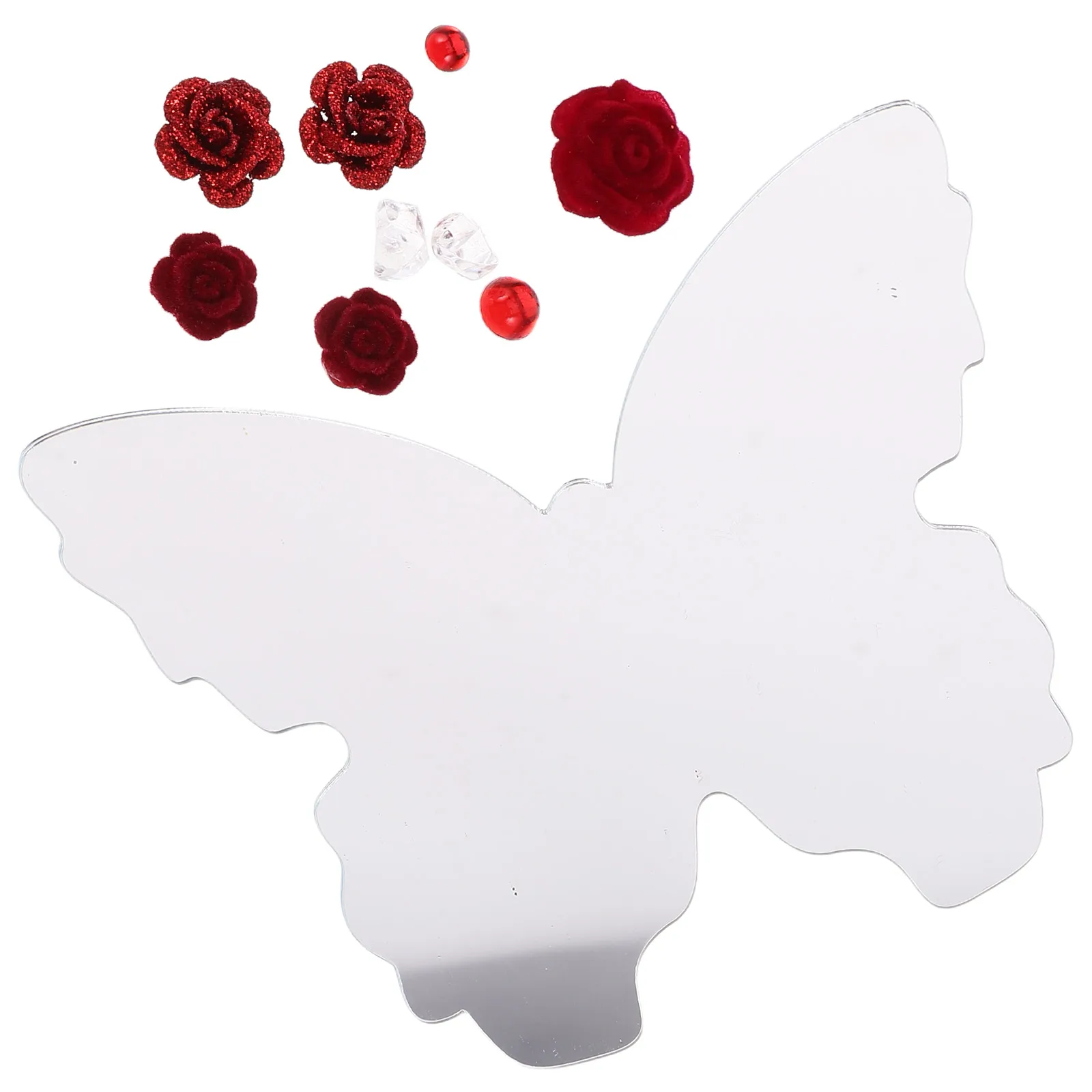 

Acrylic Cake Butterfly Acrylic Valentine Decoration Mirror Rose Valentines Birthday Wedding Decor Topper Flowers Cake