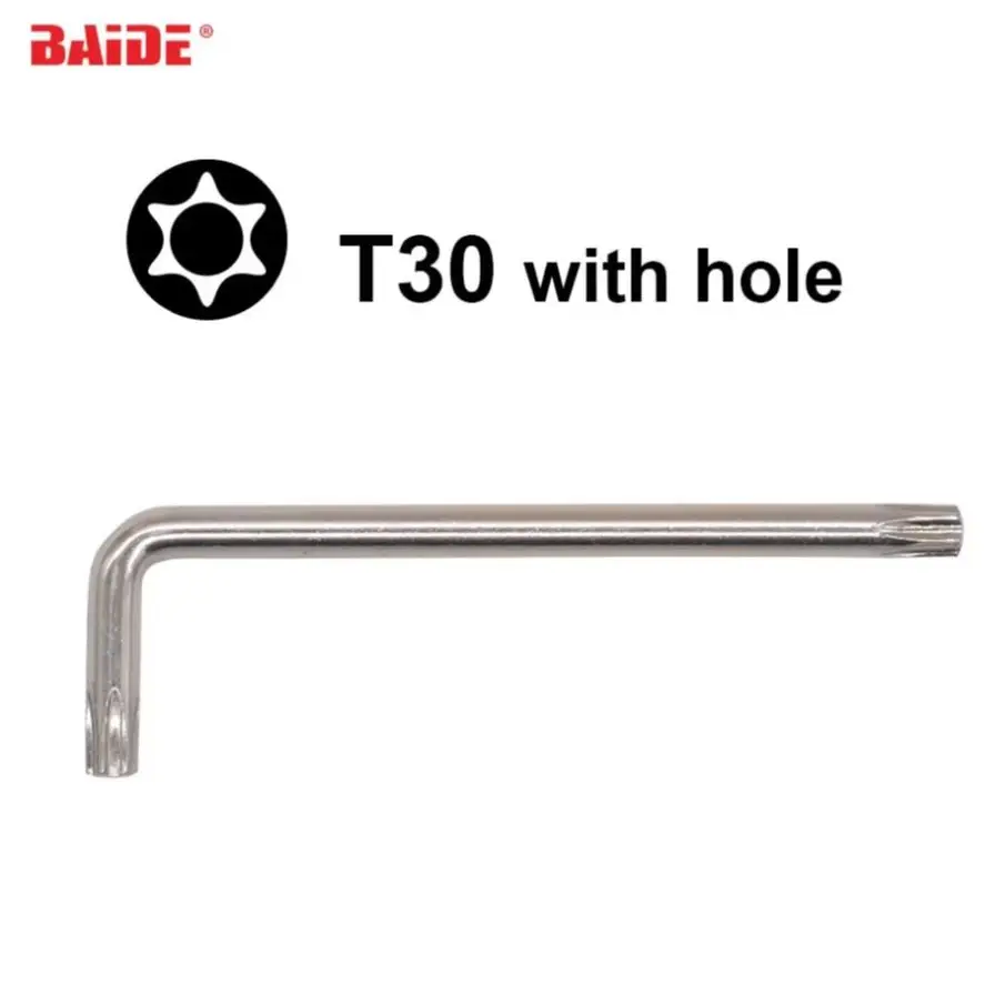 

5.5x28x90mm Torx T30 L Key Screwdriver With Hole CR-V Steel Safety Screw driver Spanner Professional Repair Tools 400pcs/lot