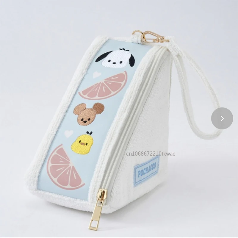 New Sanrio Cinnamoroll My Melody Cosmetic Bag Kawaii Sanrio Anime Pudding Dog Hangyodon Triangle Storage Bag Girly Holiday Gift