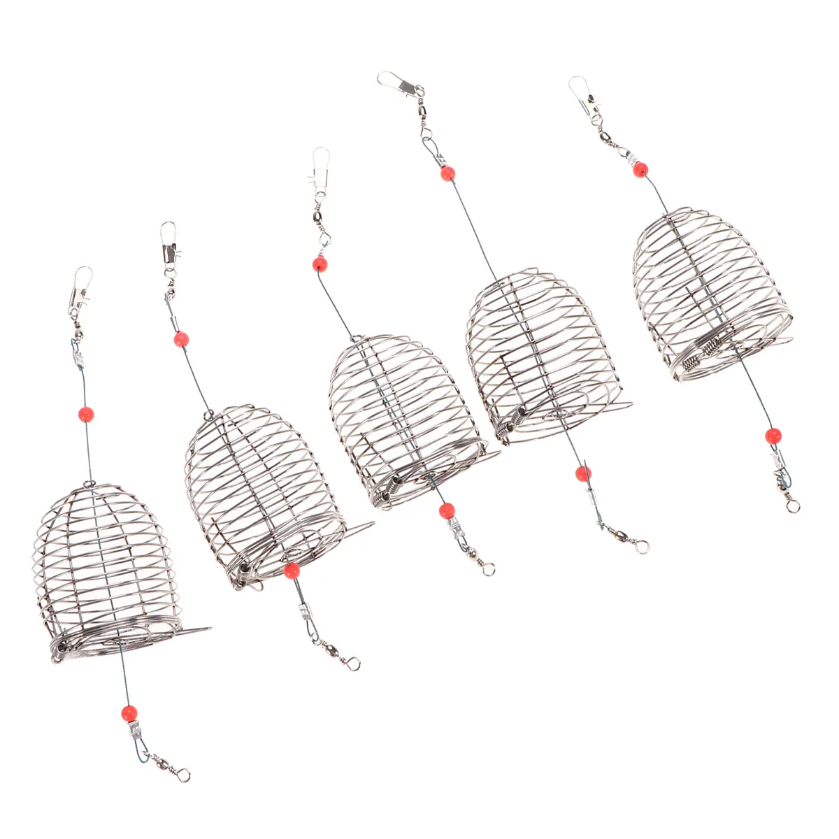 

8pcs Stainless Steel Bait Cage Durable Fishing Trap Basket for Feeder Holder Lightweight Portable Crab Lobster Minnow Shrimp