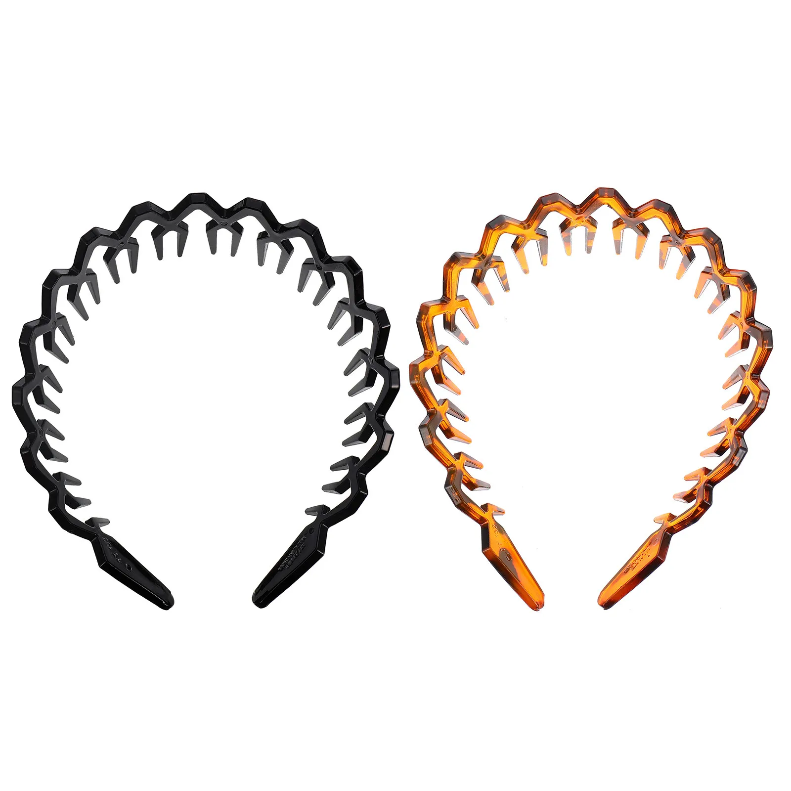 2Pcs Wavy Plastic Headband Women Hairband Shark Tooth Hair Comb Hairband Fashion Star Styling for Prom Anniversaries