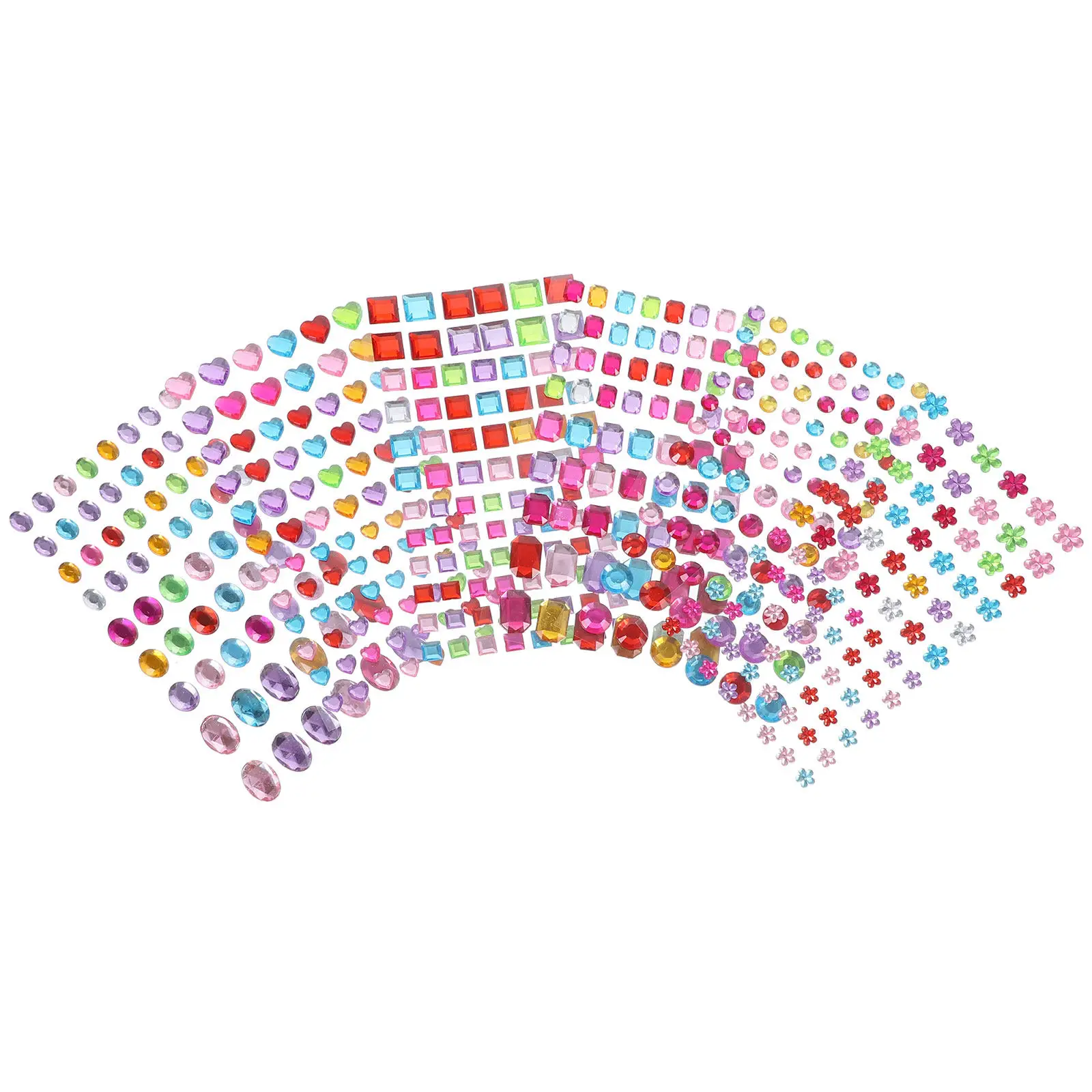 12Sheets Acrylic Jewel Stickers Creative Adorable Rhinestones for Face Eyes Makeup Festival Nail Polish Crafts DIY Sparkle