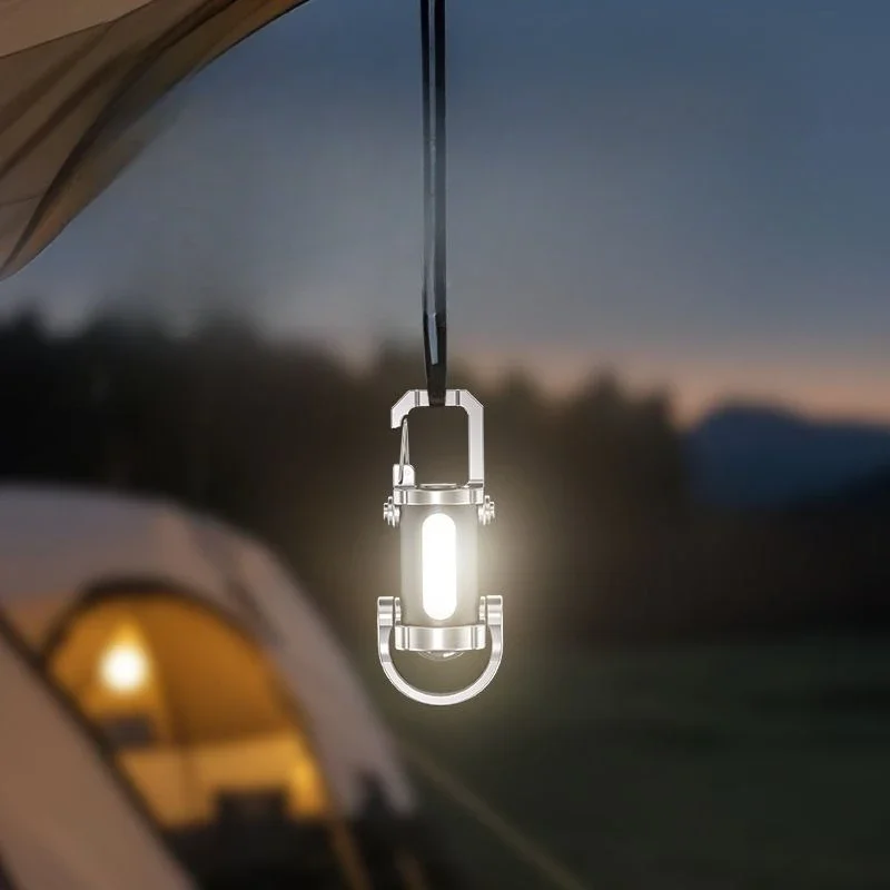 

Portable waist hanging keychain mini flashlight multi-function emergency charging anti-keychain oversized glowing