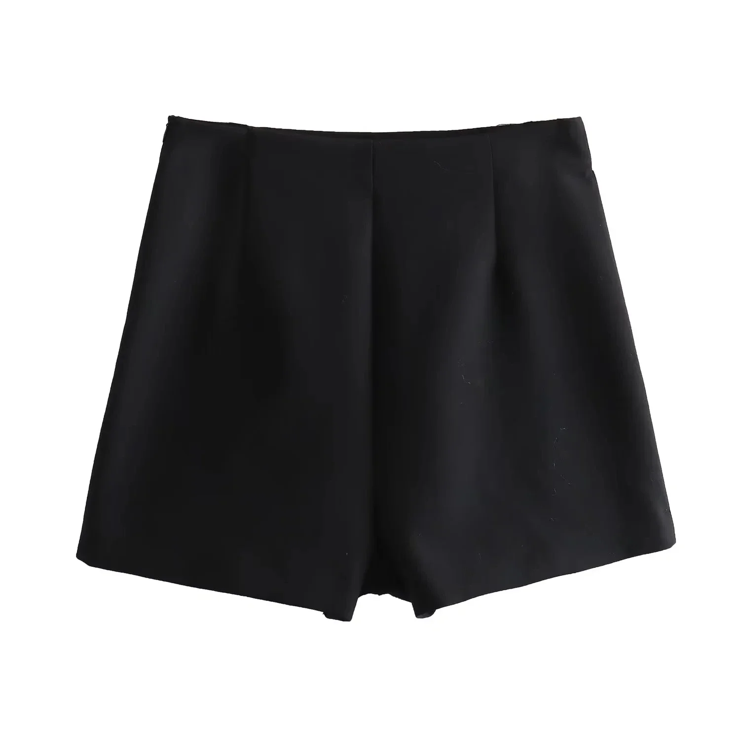 TRAF 2024 Black Mini Skirt Shorts Woman Fashion Satin Skirt Pants High Waist Slit Women's Skort Autumn Short Skirts For Women