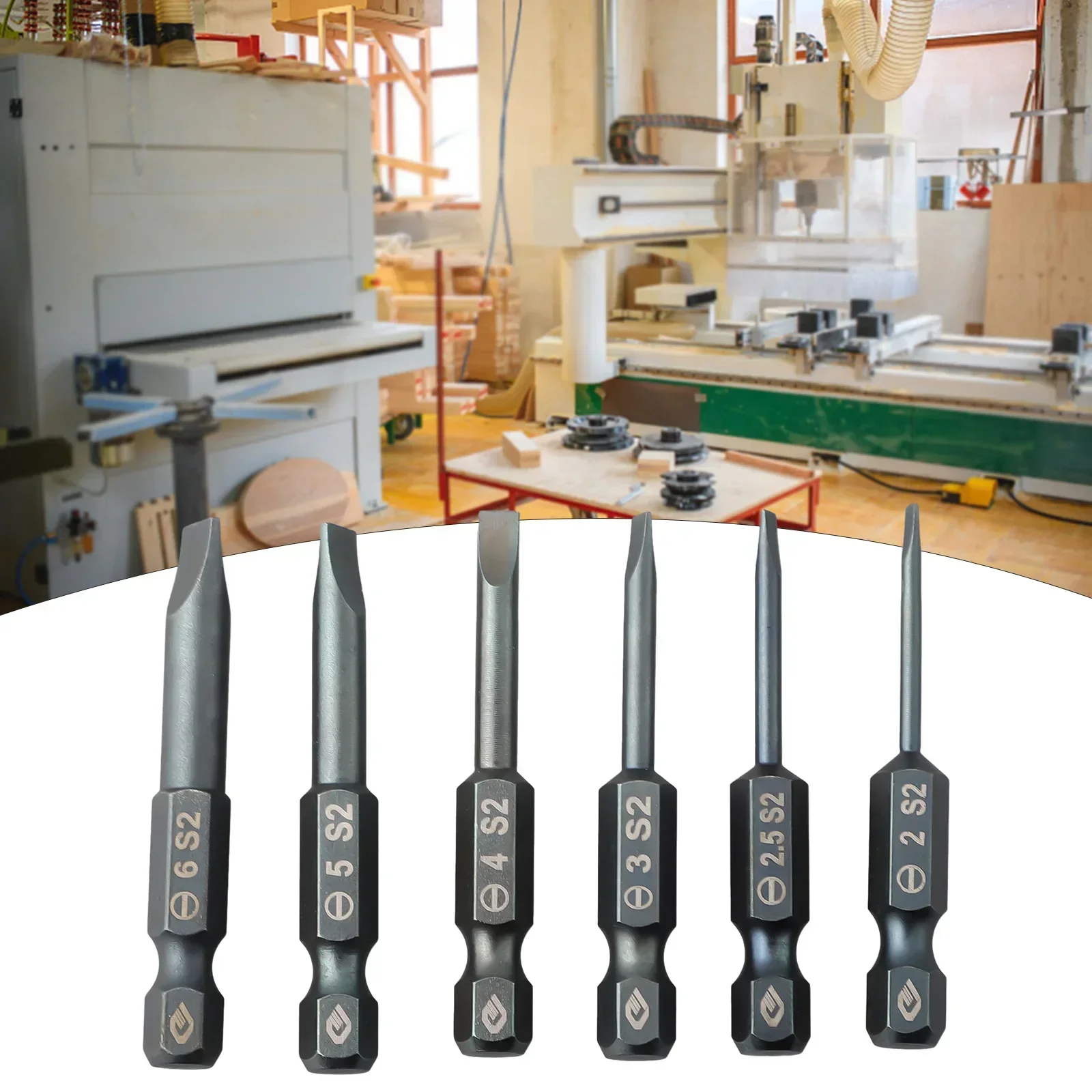 Imagem -05 - Chave de Fenda com Fenda Bit Magnética Cabeça Plana Sl2.0 Sl2.5 Sl3.0 Sl4.0 Sl5.0 Sl6.0 Polegada Hex Haste Drivers Bits 1pc 50 mm