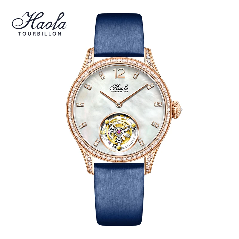 Haofa Ladies Manual Flying Tourbillon Watch Luxury Limited Sapphire Mechanical Watches for Women relogio feminino Elegance 1809