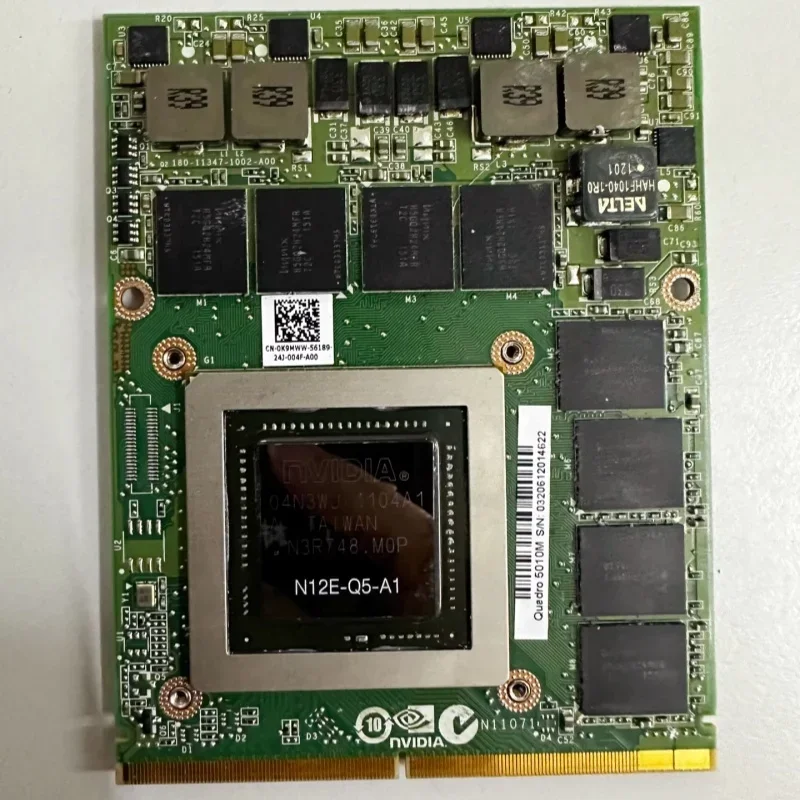 Original Quadro 5010M Q5010M Video Vga Graphic Card N12E-Q5-A1 4GB for Dell M6600 M15X HP 8760W 8770W Fast Shippping