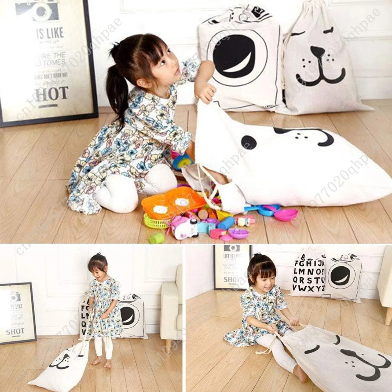 Lependor crianças brinquedo lona duffle armazenamento transportar cesta resistente saco de lavanderia reutilizável parede delicada com cordão bolsa cristo