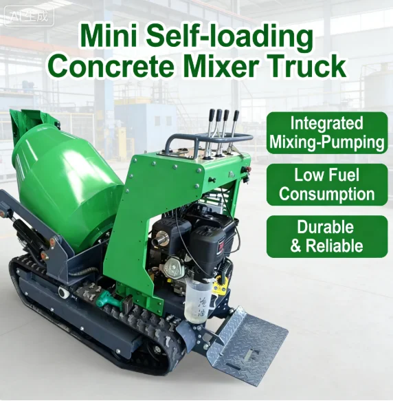 YG Customized CE EPA Engine Mini Concrete Mixer Loader With Self Loading Track Dump 300L Concrete Mixer Truck