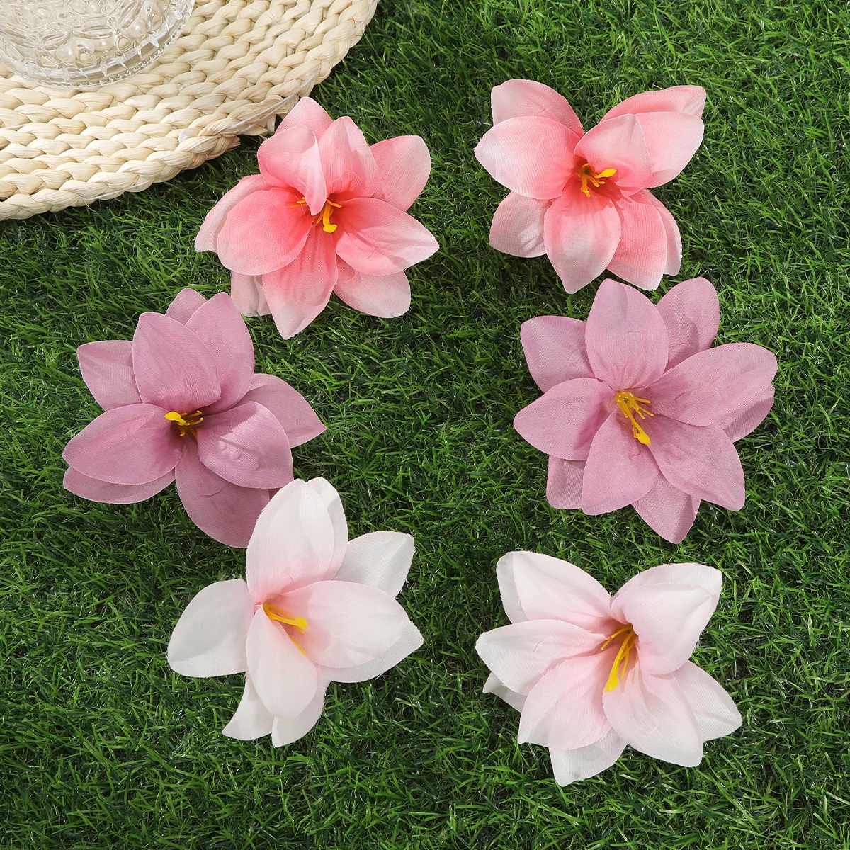 AWAYTR Perfume Lily Flower Hairpin Artificial Floral Hair Clips Valentine Headwear Girl Hair Accessories Mother's Day Gift