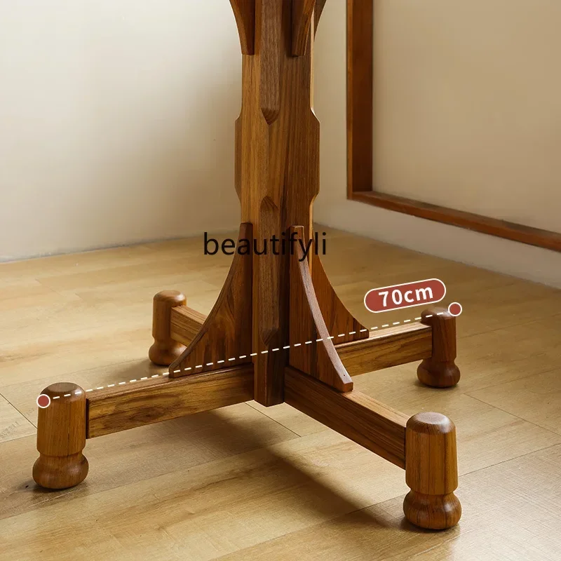 A57 A57 Medieval solid wood dining table household Nordic Myanmar old teak retro round table restaurant solid wood dining table