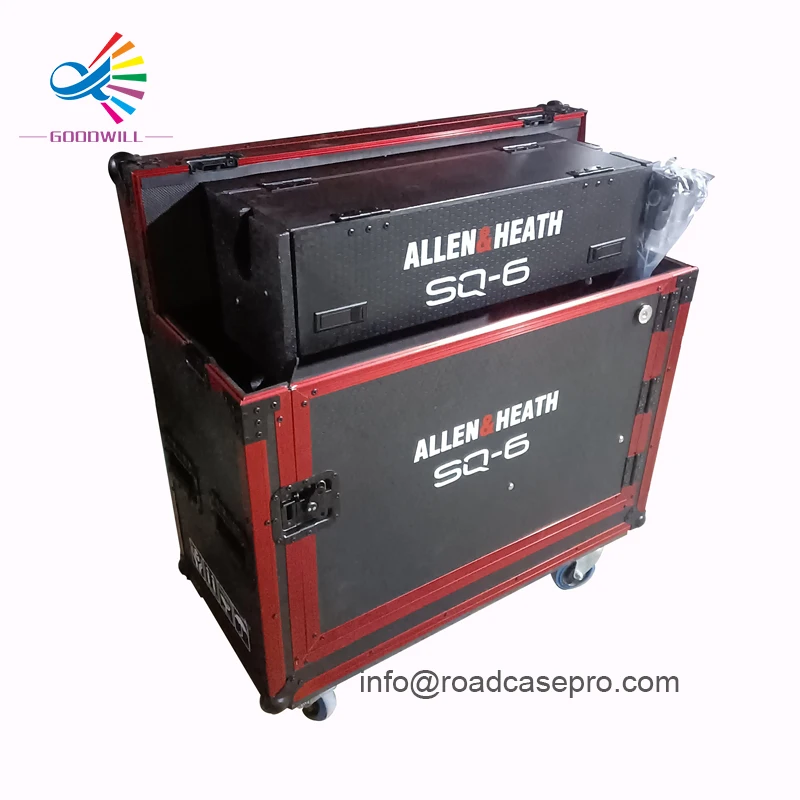 Consola mezcladora de DJ personalizada, estuche de vuelo abatible para Allen Health SQ6 con doble puerta o puerta única