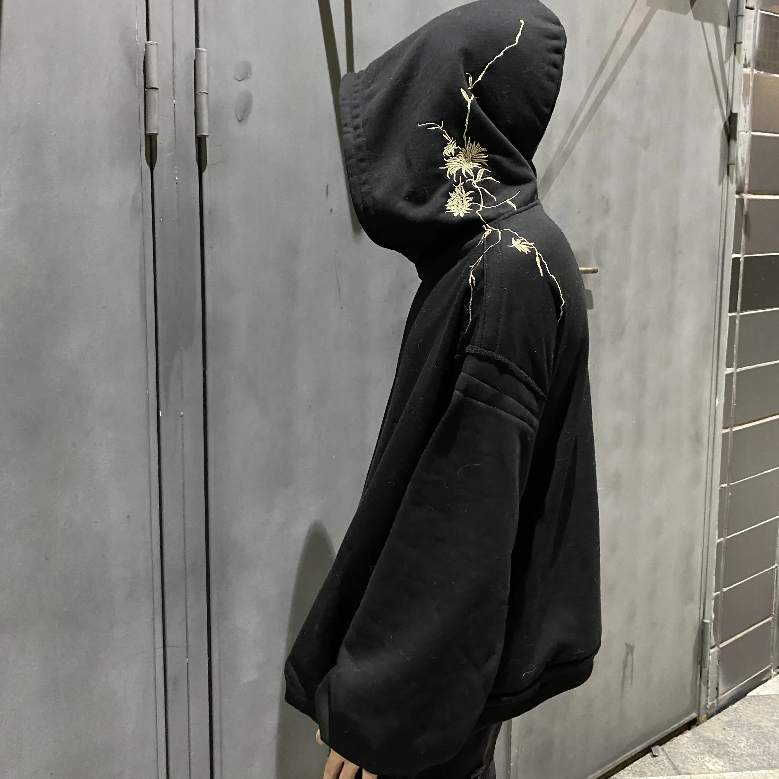 Haider HA gold flower embroidered gold thread vintage hooded sweater