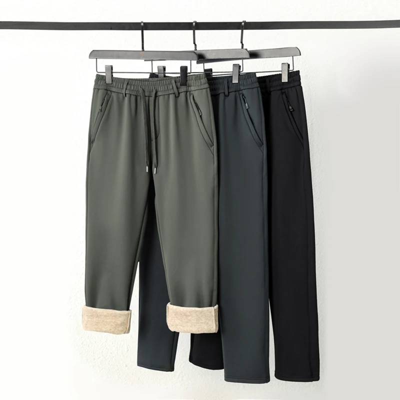 

Мужские повседневные брюки Thiened Fce: ветрозащитные, водонепроницаемые, для активного отдыха, мягкие, теплые, из шерсти и шелка, прямого кроя, зимние