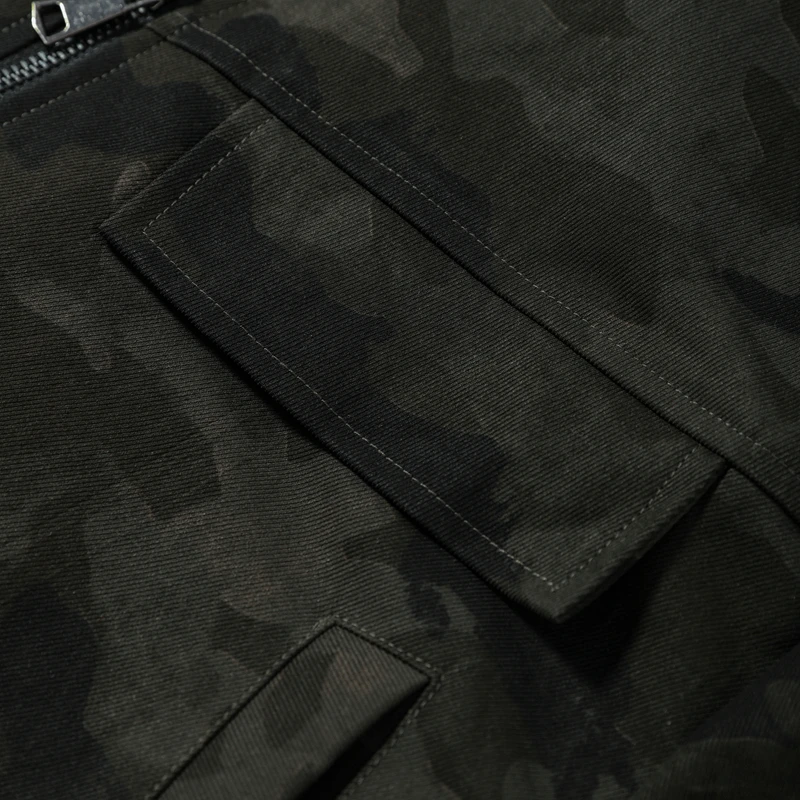 Women Camo Print Hooded Zipper Jacket Elastic Cuff Jacket Cropped Short Length Loose Puffer Winter Warm Winter Street Jackets