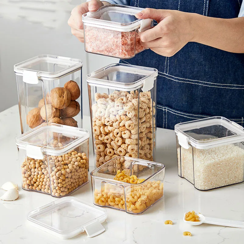 Hermetic Spices Jar Keep Fresh Food Container Box Japanese Kitchen Cereals Bulk Cans Rice Dispenser Home Refrigerator Organizer