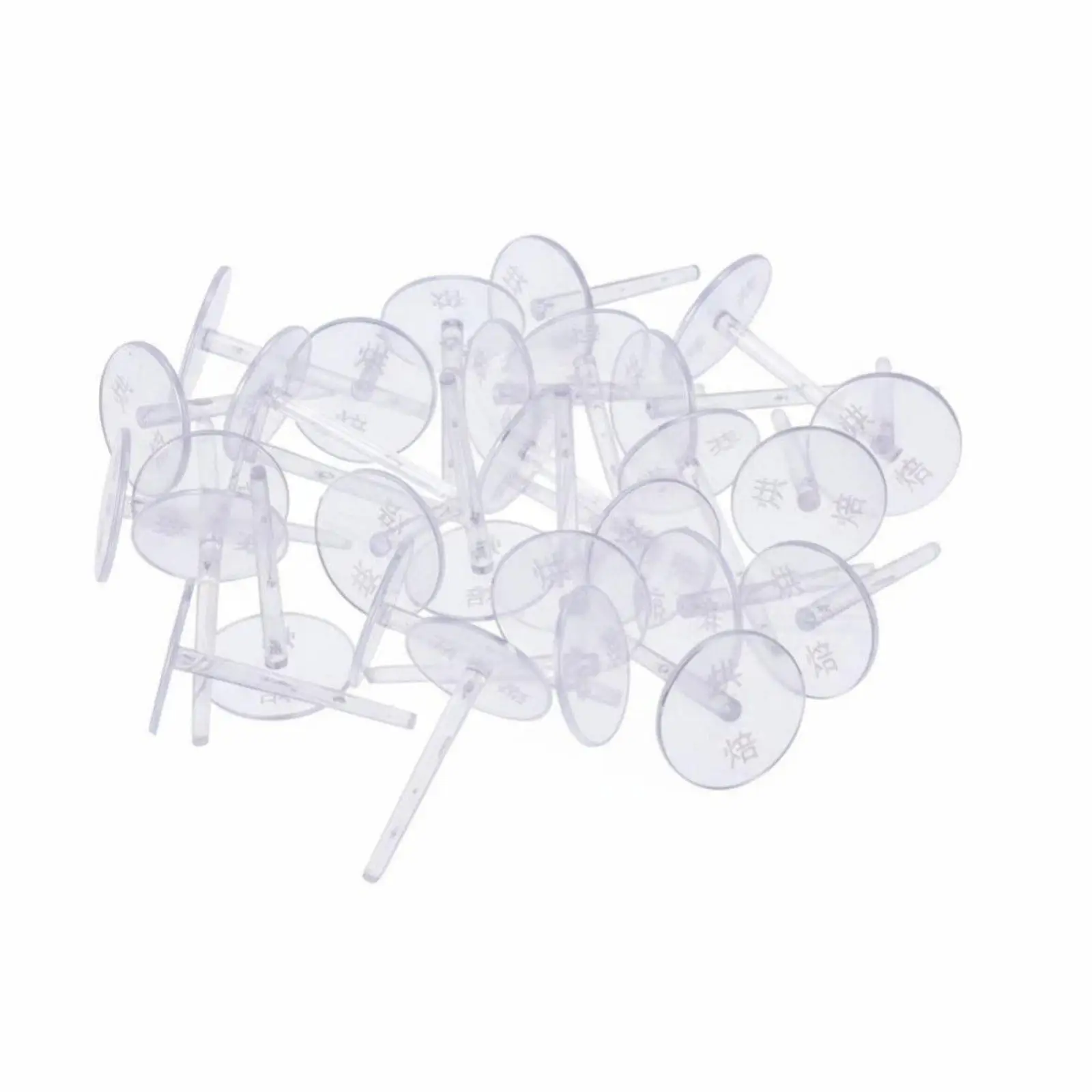100 Pieces Transparent Topper Insert Spike Lightweight Figurine Base for Parents