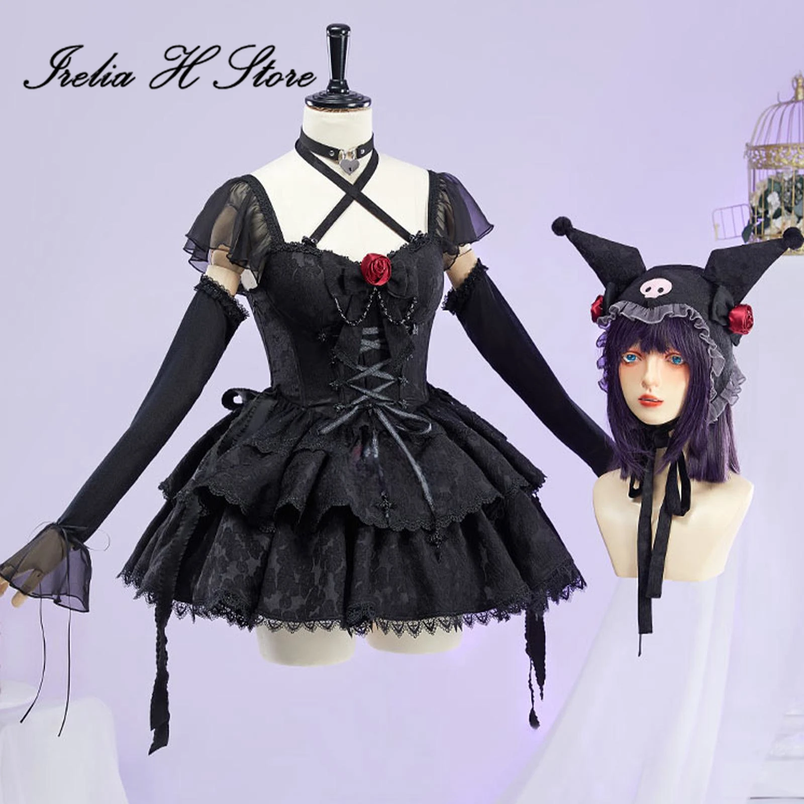 Irelia H Anime My Dress-Up Darling Marin Kitagawa Cosplay Costume Marin Kitagawa Black Dress Halloween Costumes