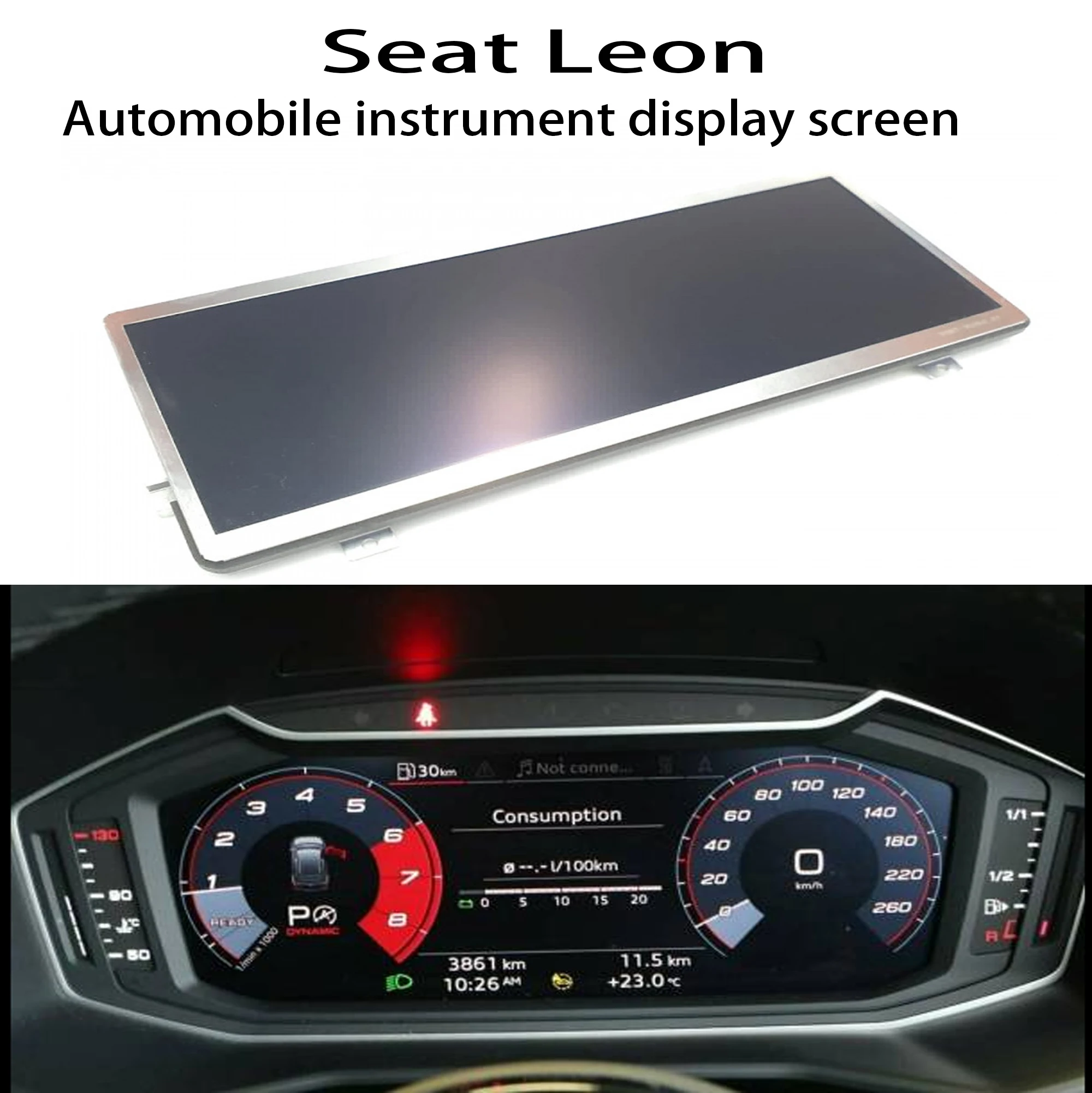 Imagem -01 - Cockpit Virtual Display Lcd Instrumento Automóvel Navegação Automotiva Display para Seat Leon fr 10.3 20232023