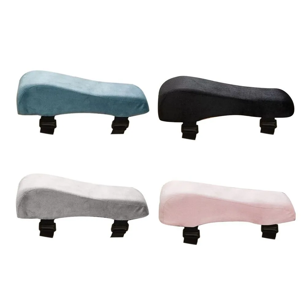 Sponge Foam Chair Armrest Pad Thick Cushion Curve Design Arm Rest Mat Fasten Strap Easy Mount Height Increase Cushion