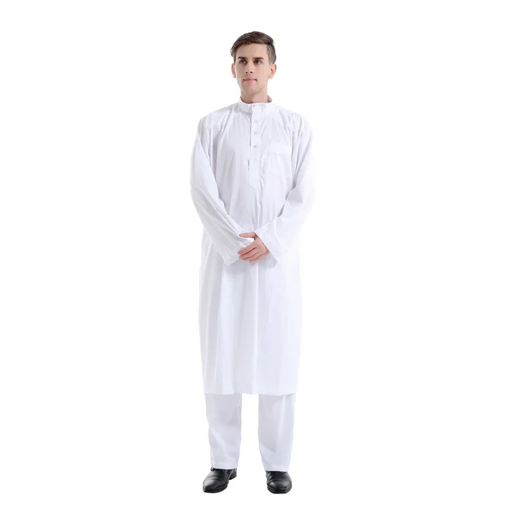 Traditional Islamic Clothing Dubai Saudi Eid Jubba Abaya Thobe Arabic Muslim Sets Turkey Robe Men Dresses Caftan Ramadan Kaftan