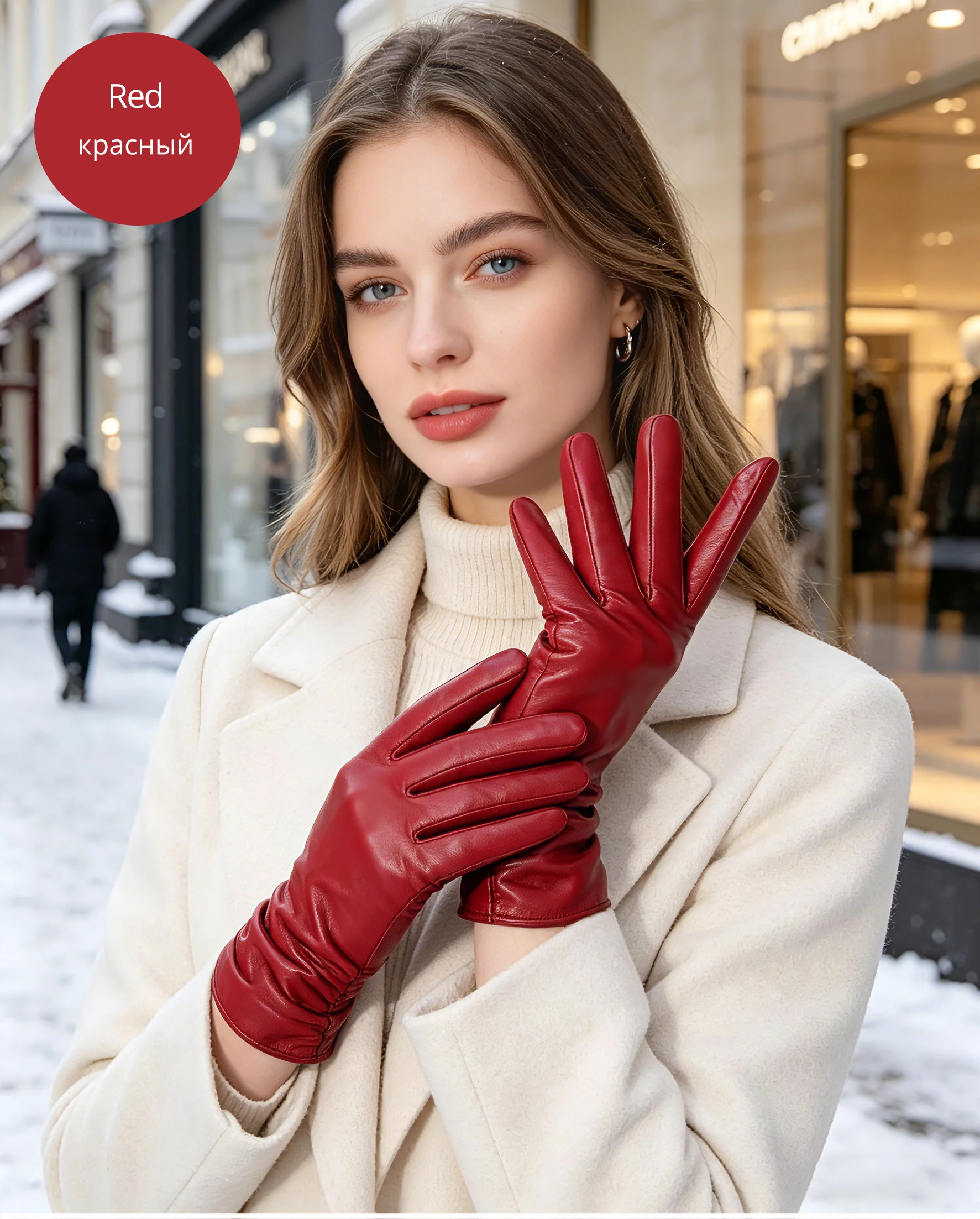 Simple Women's Gloves Winter Warm Plus Velvet Short Thin Touch Screen Gloves Driving Color Women's Leather Gloves High Quality