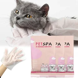 6pcs Pet Disposable Gloves Dog Disposable SPA Massage Mild Deodorization Deep Cleaning No Rinse Wipes Cat Grooming Supplies