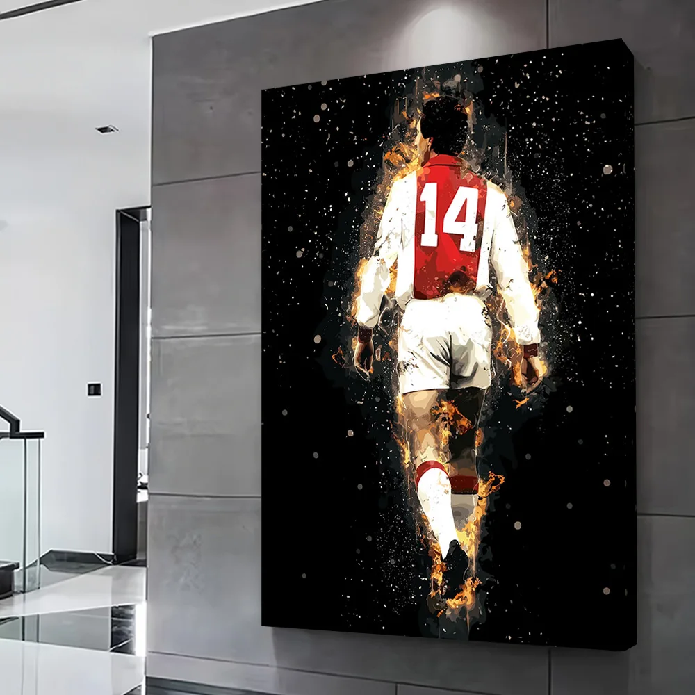 يوهان كرويف أسطورة ملصق فني قابل للتخصيص مطبوعة قماش اللوحة للصور جدار الفن الديكور الداخلي غرفة جدارية المنزل