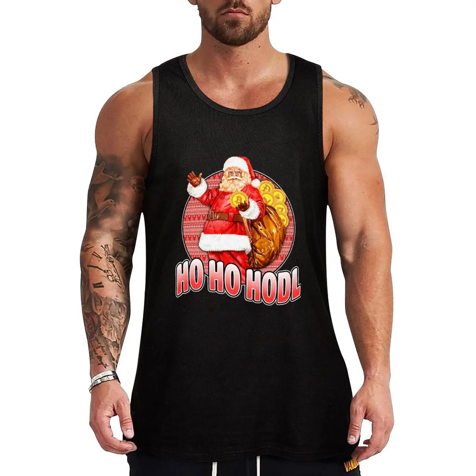 

HO HO HODL Crypto Santa Ugly Christmas Cryptomas Festive Tank Top vest for men Men's clothing brands