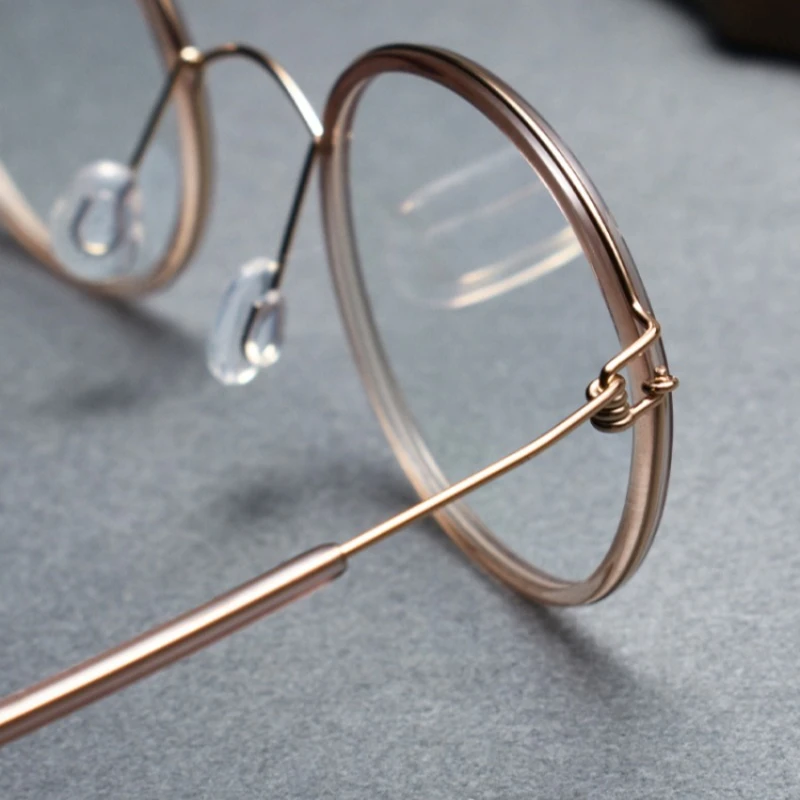 

Denmark Screwless Titanium Round Glasses Frame High-quality Vintage Acetate Circular Rim Comfort Thin Legs Men and Women Eyewear