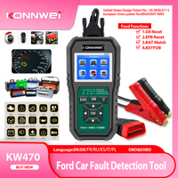 Konnwei KW470 Car OBD2 Scanner Full Functions OBDII ABS SRS Scan Tool for Ford with Active Test 3 Service Oil/SAS/BMS Reset Tool