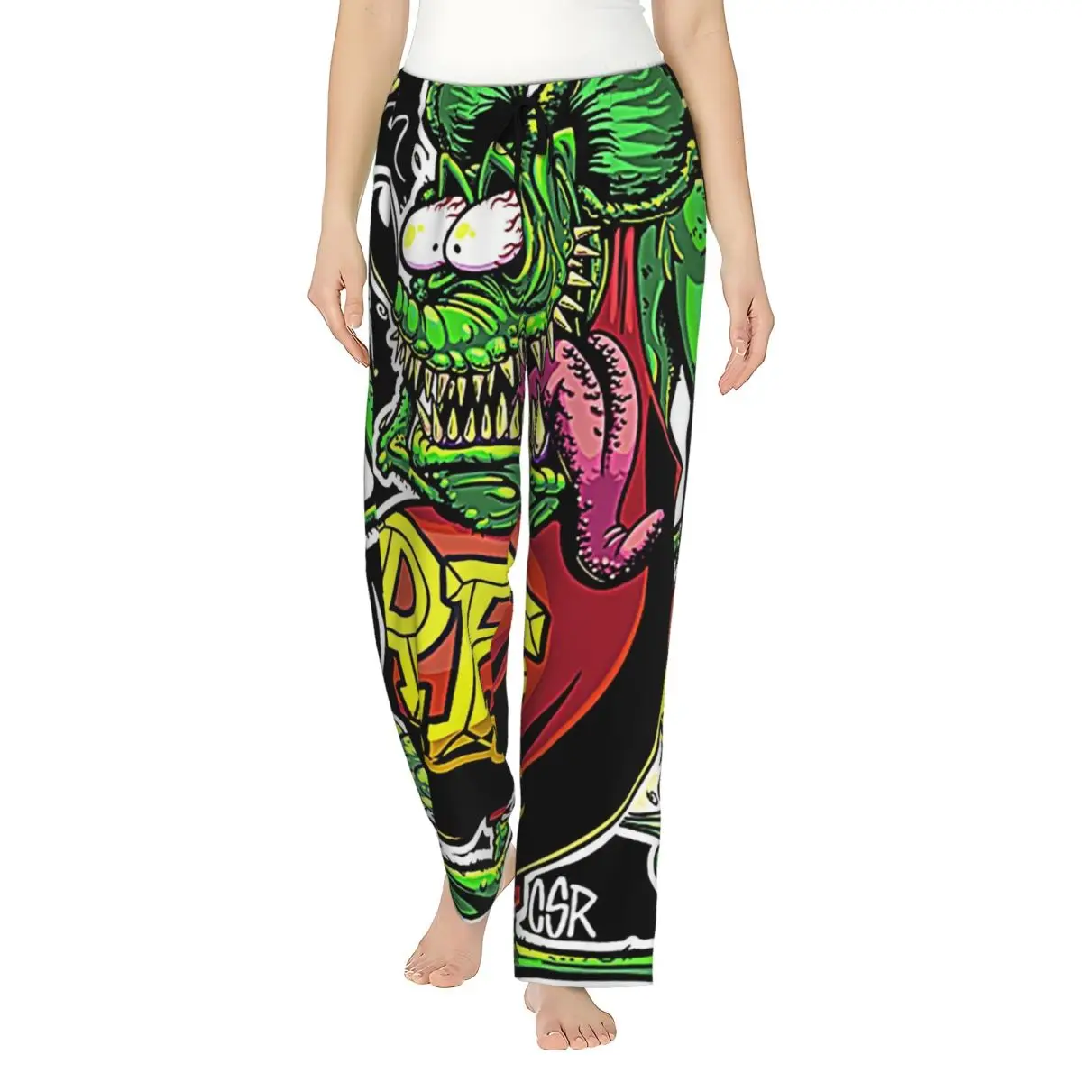 

Женские пижамные штаны Bootleg Rat Fink на заказ, одежда для сна с карманами для сна и отдыха