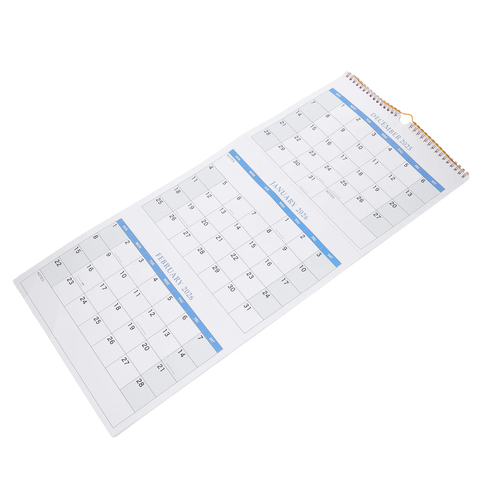 

3 Fold Wall Calendar 2025-2027 Functional Hanging Planner 3 Month Layout Dual Binding Spacious Daily Blocks for Scheduling