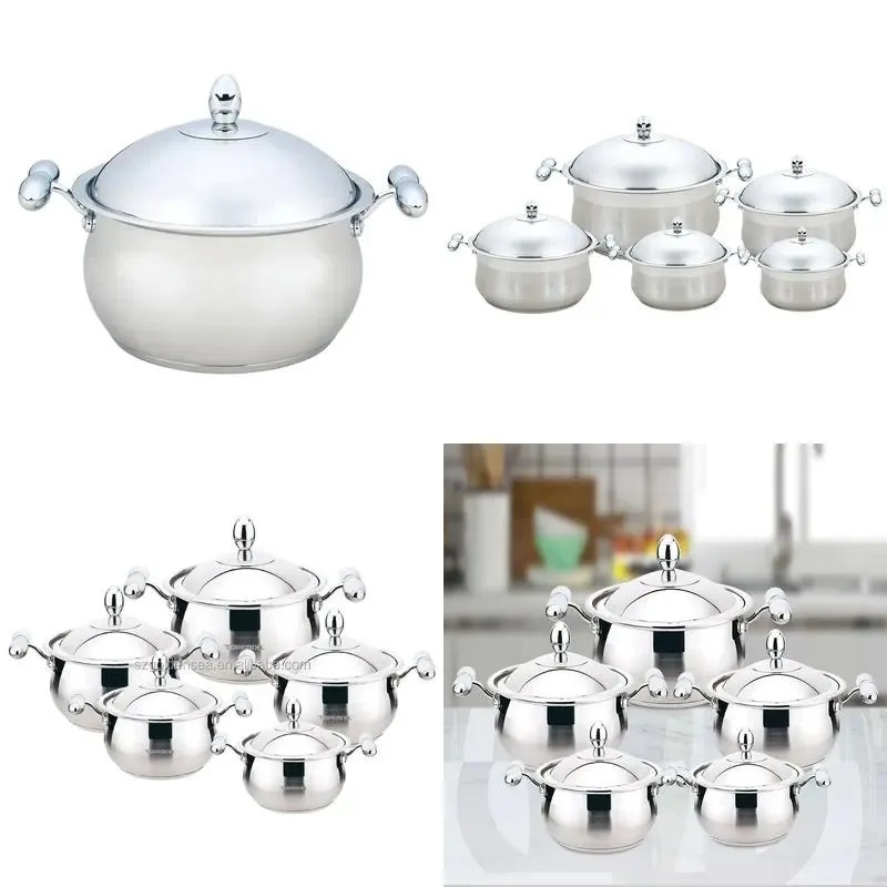 Factory high quality 20 liters heavy duty 304 light soup food stock utensils metal stainless steel pot set