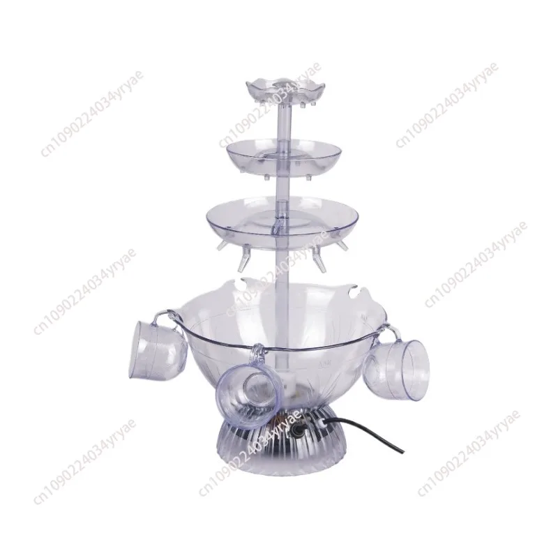 Hot Selling Wedding Banquet 4-Tier Juice and Wine Waterfall Machine Electric Party Cocktail Fountain