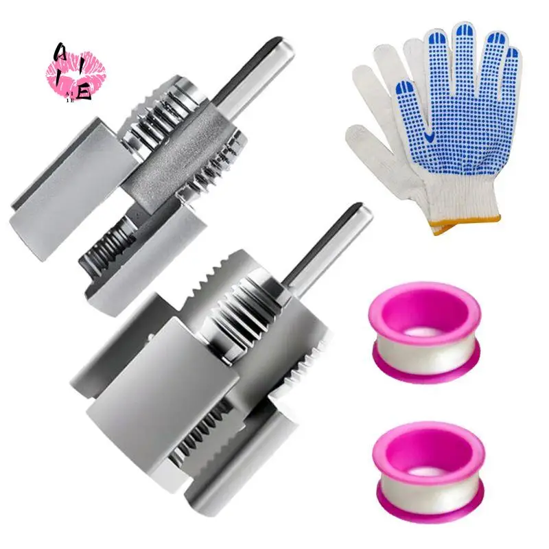A11E-Integrated Internal & External Pipe Threading Tool,1/2In 3/4In,Drill Compatible PVC & Plastic Pipe Threader Kit For Home