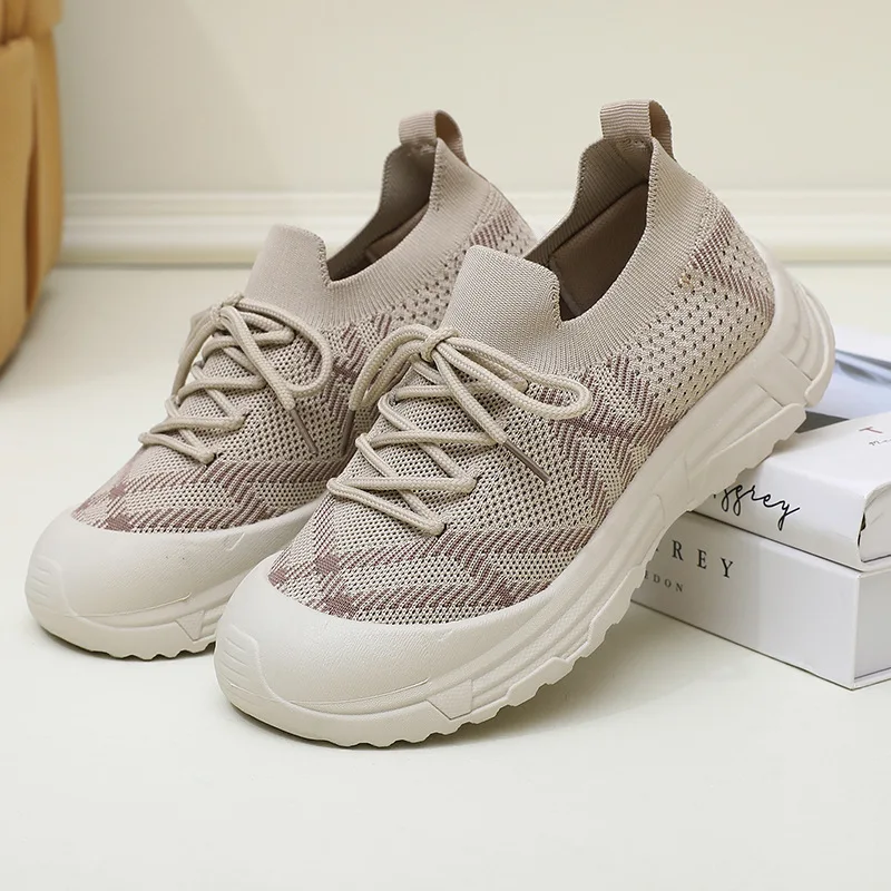 

Удобная модная женская повседневная обувь на толстой подошве, весенне-осенняя дышащая нескользящая женская обувь на шнуровке с мягкой подошвой