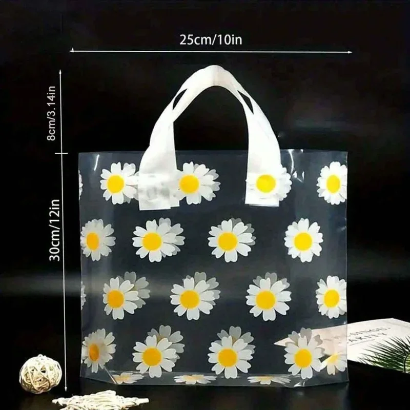 10pcs Vibrant Daisy Themed Gift Bags – Stain & Water Resistant Versatile Ideal for Packaging Cosmetics Clothes & Parties Supply