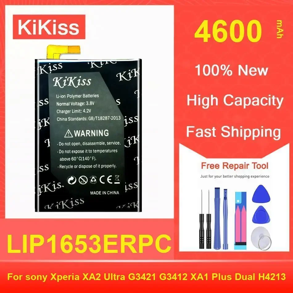 

Kikiss Battery 4600Mah LIP1653ERPC For Sony Xperia XA2 Ultra G3421 G3412 XA1 Plus Dual H4213