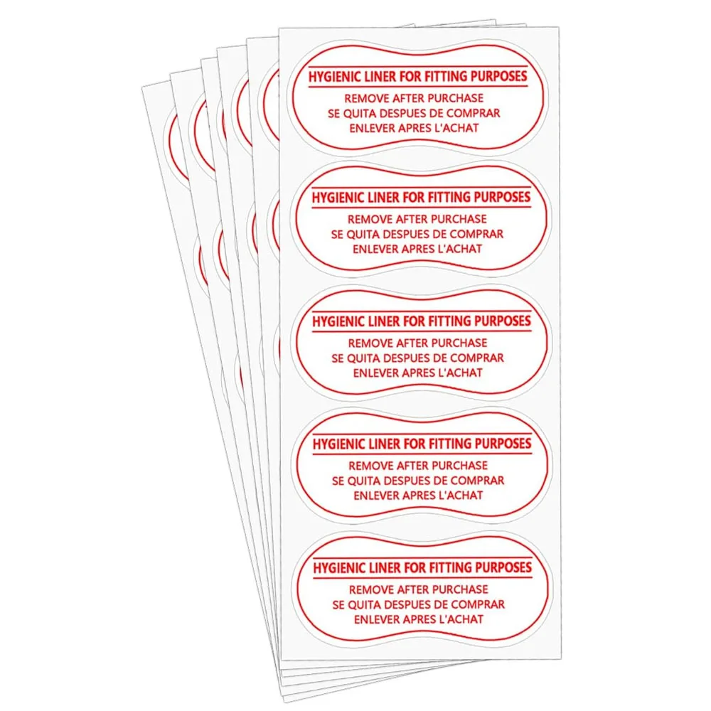 

Adhesive Protective Hygiene Try On Stickers for Swimwear, Swimsuits and Lingerie 4x2 inch 100 Pcs Per Pack