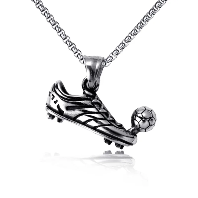 European and American fashion personality versatile sports shoes, football necklace, men's trendy street hip-hop