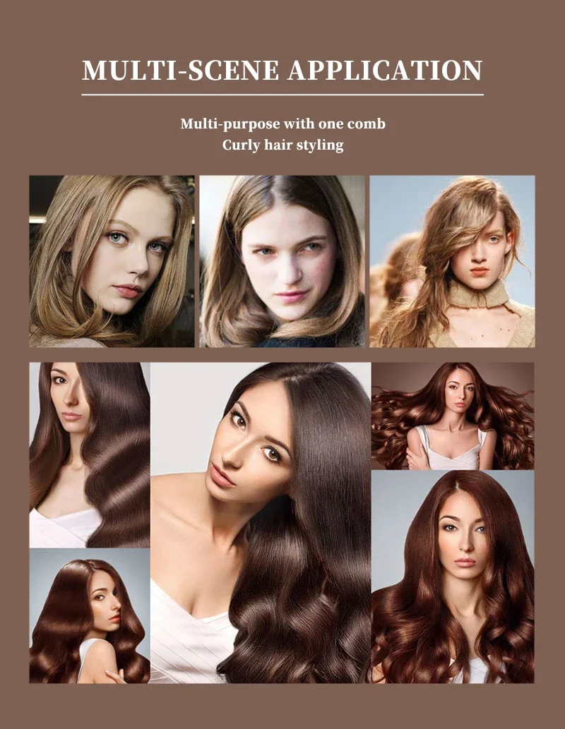 1pc Wood Handle Professional Salon Styling Drying Tool Round Hairdressing Curling Massage Roller Comb Special for real hair wigs