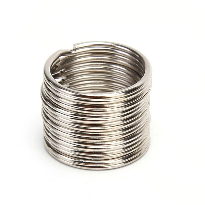 100PCS/lot Dia 12 15 16 20mm Stainless Steel DIY Polished Split Ring Keyrings Key Chain Hoop Loop Key Holder